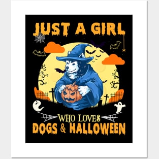 Just a Girl Who Loves Dogs & Halloween Husky Dog Lovers Posters and Art